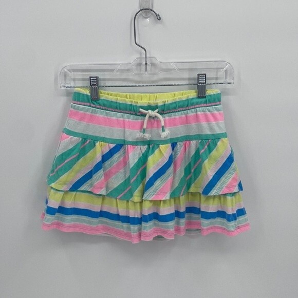 Cat & Jack Skort Multicolor Skirt with Shorts Ruffle Stripe Girls L 10-12 - Picture 1 of 6